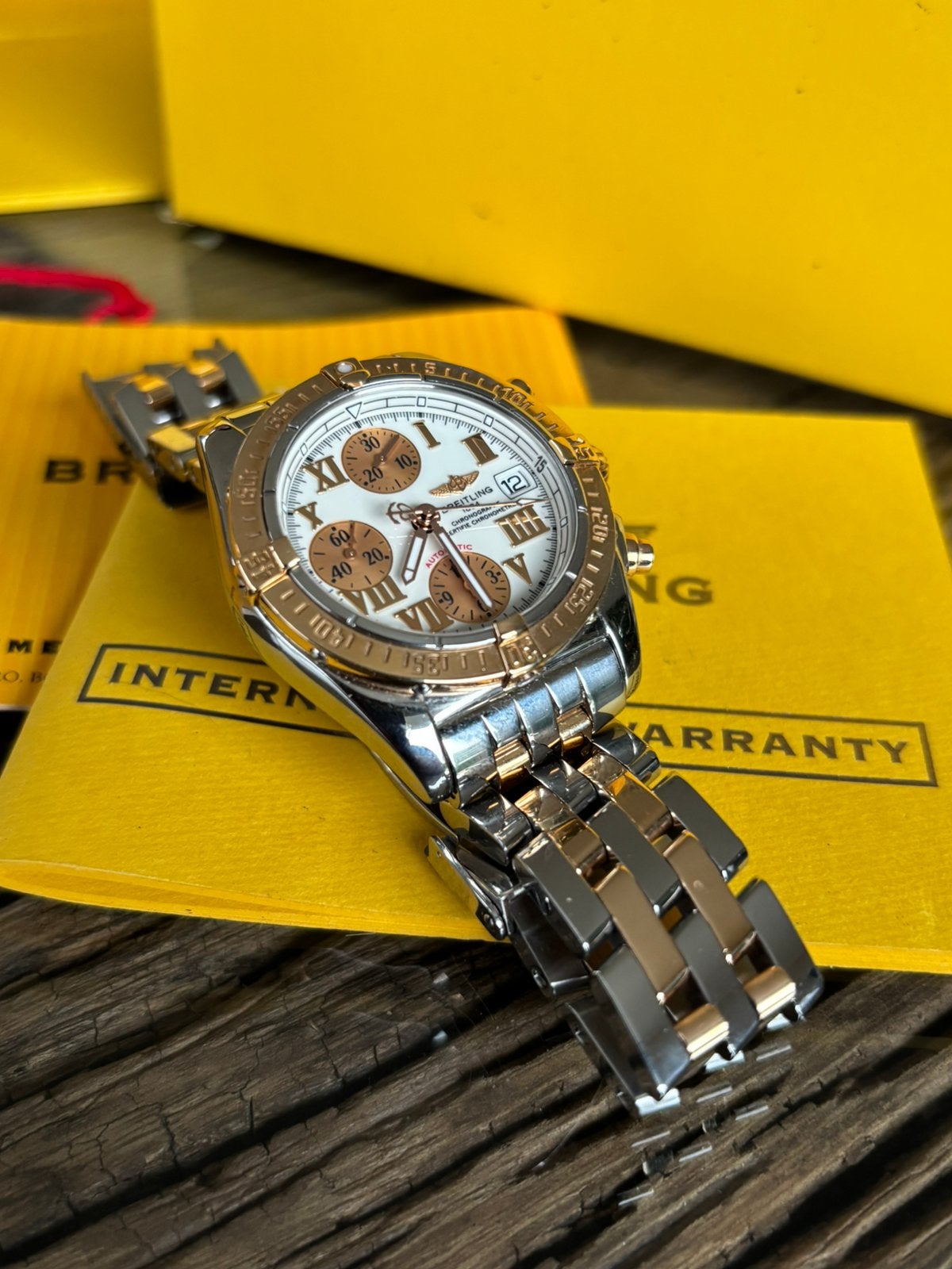 Breitling chrono cockpit C13358 staal goud, Ophalen of Verzenden, Goud, Breitling, 1960 of later