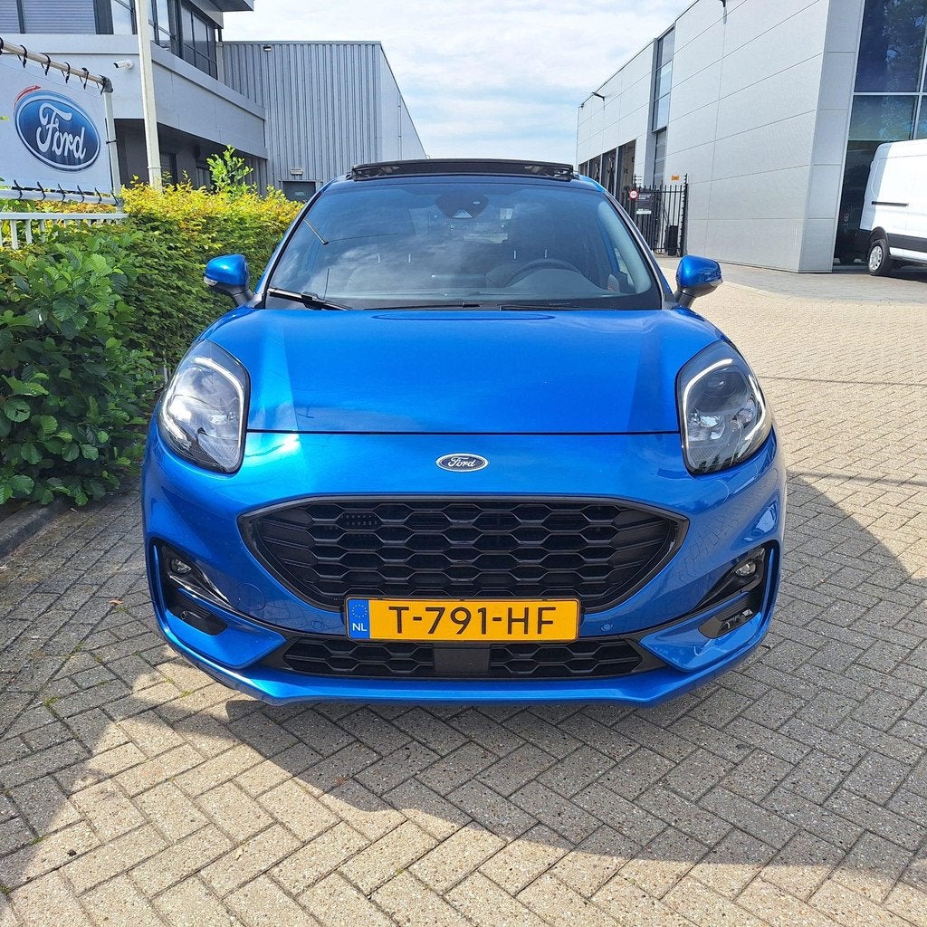 Ford Puma 1.0 EcoBoost Hybrid ST-Line X Ged. Lederenbekledin, Auto's, Ford, 12 maanden, 125 pk, Blauw, Leder en Stof
