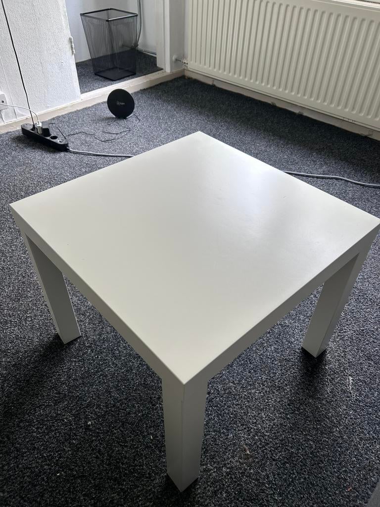 Bijzet tafeltje wit Ikea, Ophalen, Gebruikt, 50 tot 100 cm, Vierkant