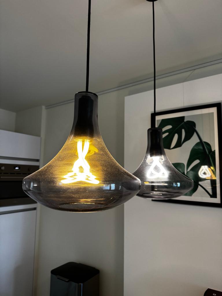 Elegante Made lampenkappen met Lumen designer lampen, Ophalen, Zo goed als nieuw, Glas, Minder dan 50 cm