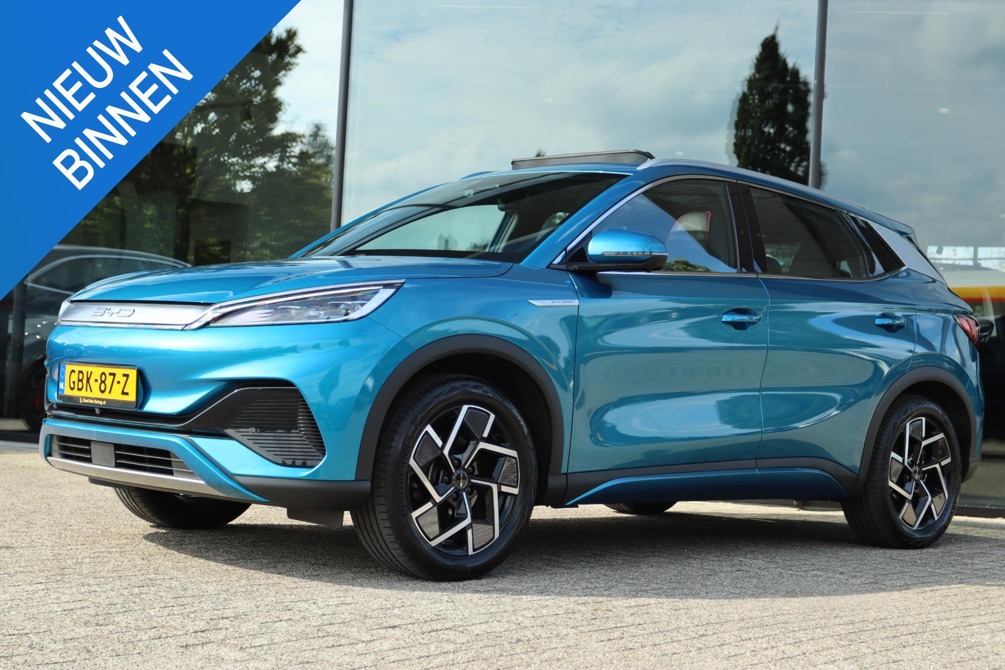 BYD ATTO 3 COMFORT 60 KWH SOH 91% | PANO | 360 CAMERA | LED, Auto's, Gebruikt, Automatische klimaatregeling, Blauw, 204 pk