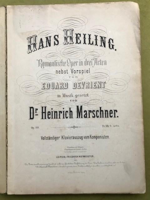 Heinrich Marschner - romantische opera, libretto H. Heiling, Zang, Gebruikt, Klassiek, Ophalen of Verzenden
