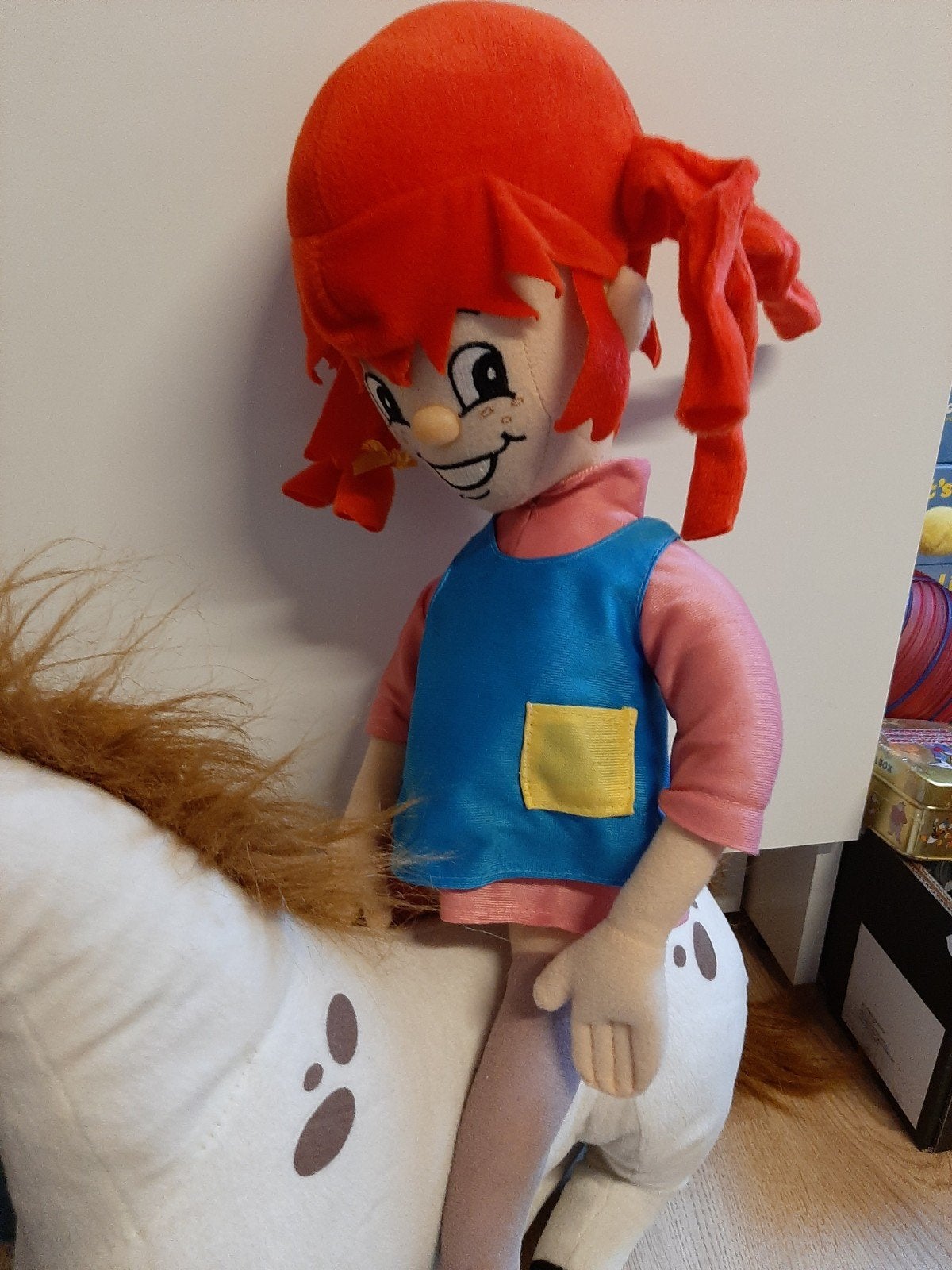 Pippi langkous en witje grote knuffel figuren, Ophalen of Verzenden