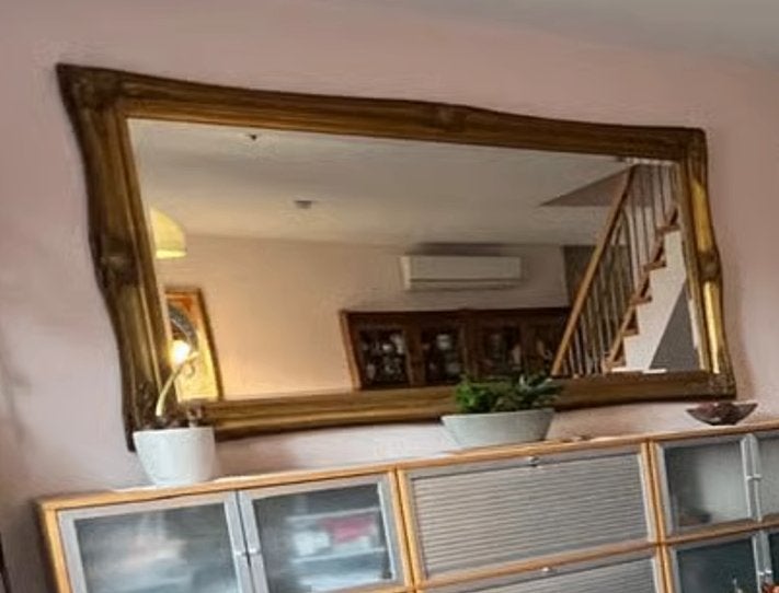 Grote facet geslepen spiegel in sierlijst, Ophalen, Gebruikt, 100 tot 150 cm, 125 cm of meer