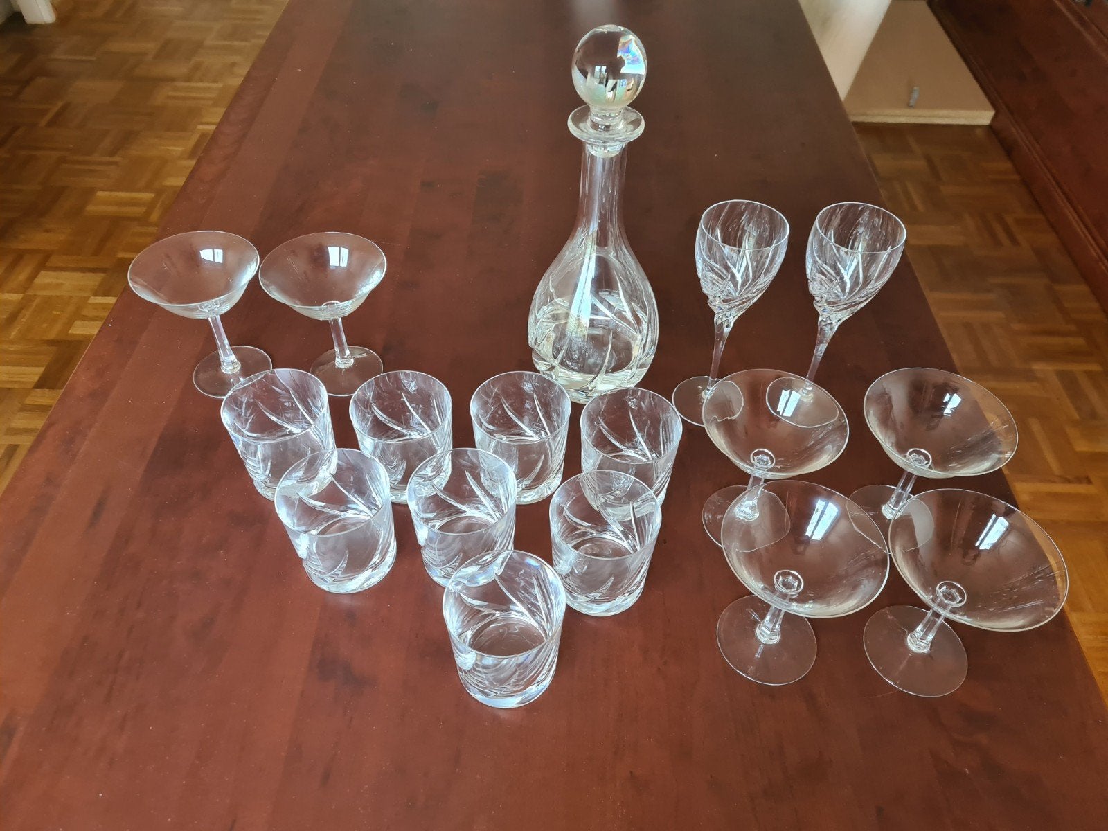 Kristallen Nachtmann Glazen Set met Karaf - 20 Stuks, Antiek en Kunst, Antiek | Glas en Kristal, Ophalen of Verzenden