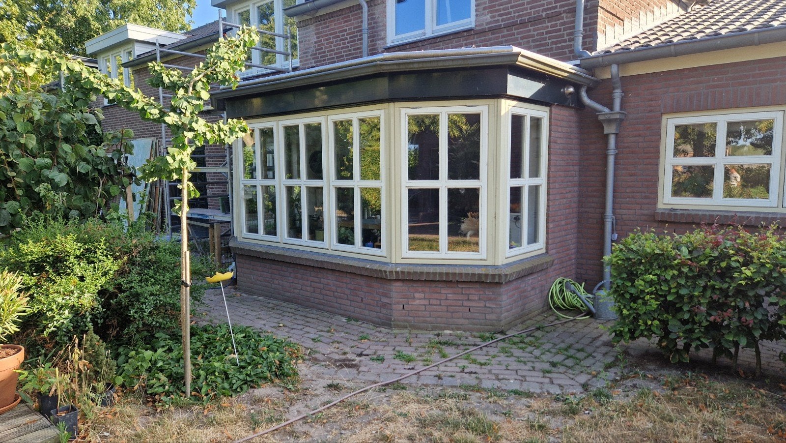 Kozijnen met dubbel glas en kruisroeden, van erker, Doe-het-zelf en Verbouw, Kozijnen en Schuifpuien, Ophalen, Gebruikt, 150 tot 225 cm