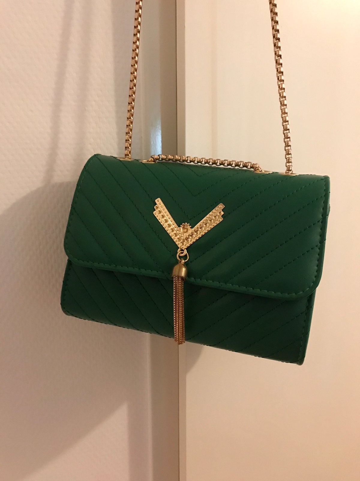 Leuk groen schouder tas tasje dames goud details nieuw, Verzenden, Nieuw, Groen, Schoudertasje