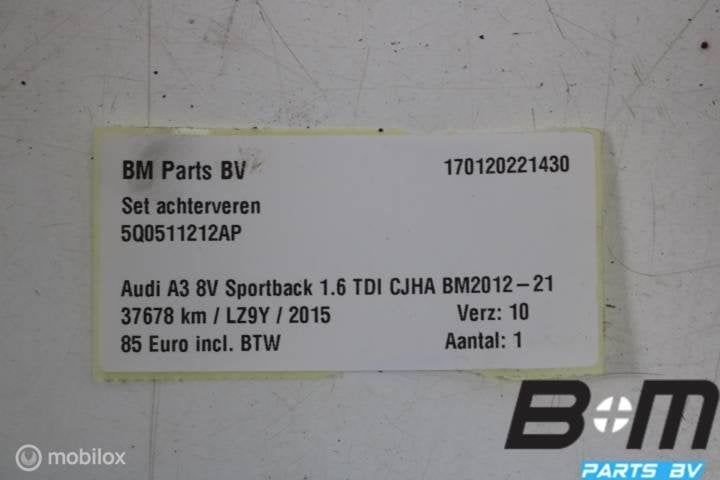 Set achterveren Audi A3 8V SB 5Q0511121AP, Gebruikt