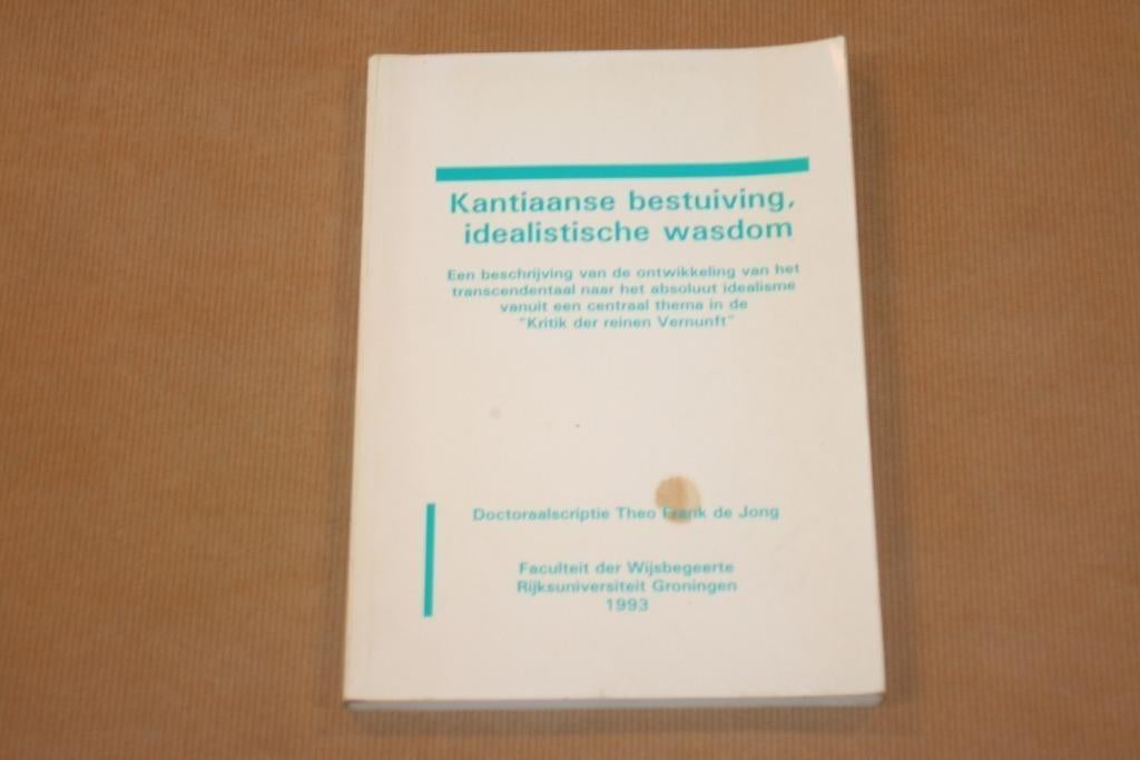 Kantiaanse bestuiving idealistische wasdom, Ophalen of Verzenden, Gelezen