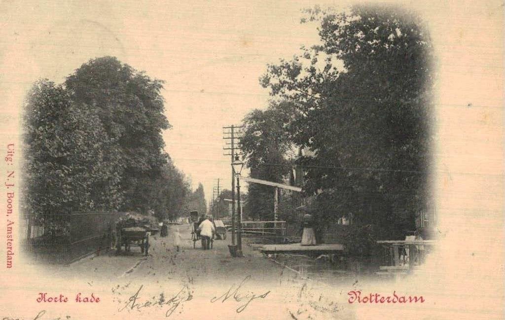 1901 Ansichtkaart Kralingen, Rotterdam - Korte Kade, Verzamelen, Verzenden, Voor 1920, Gelopen, Zuid-Holland