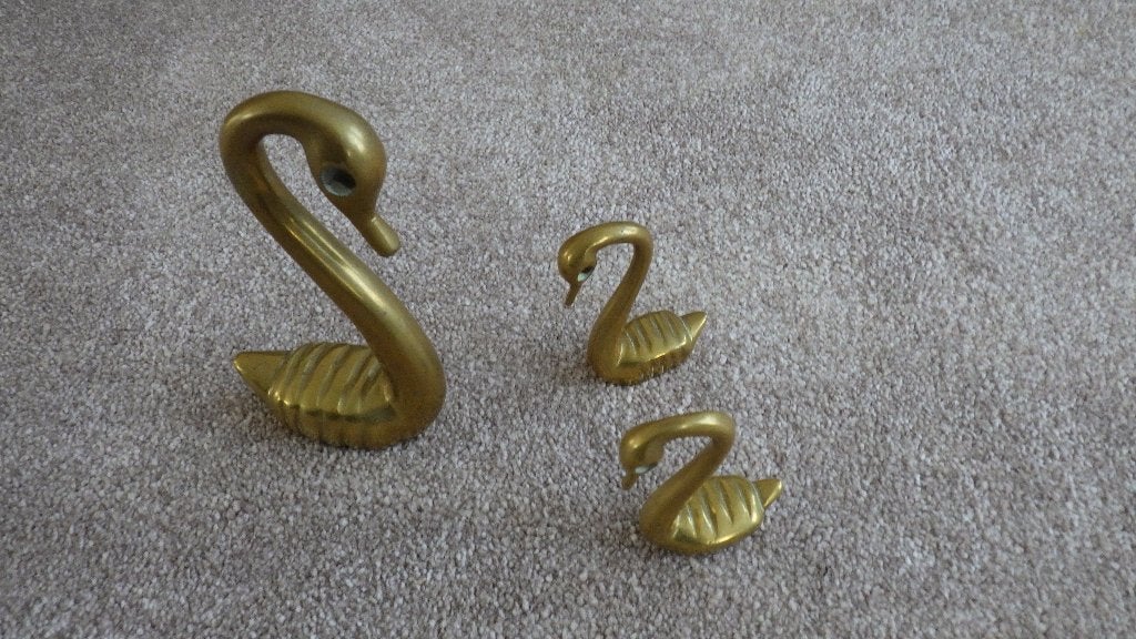 3 retro zwanen van koper, Ophalen of Verzenden, Huis en Inrichting