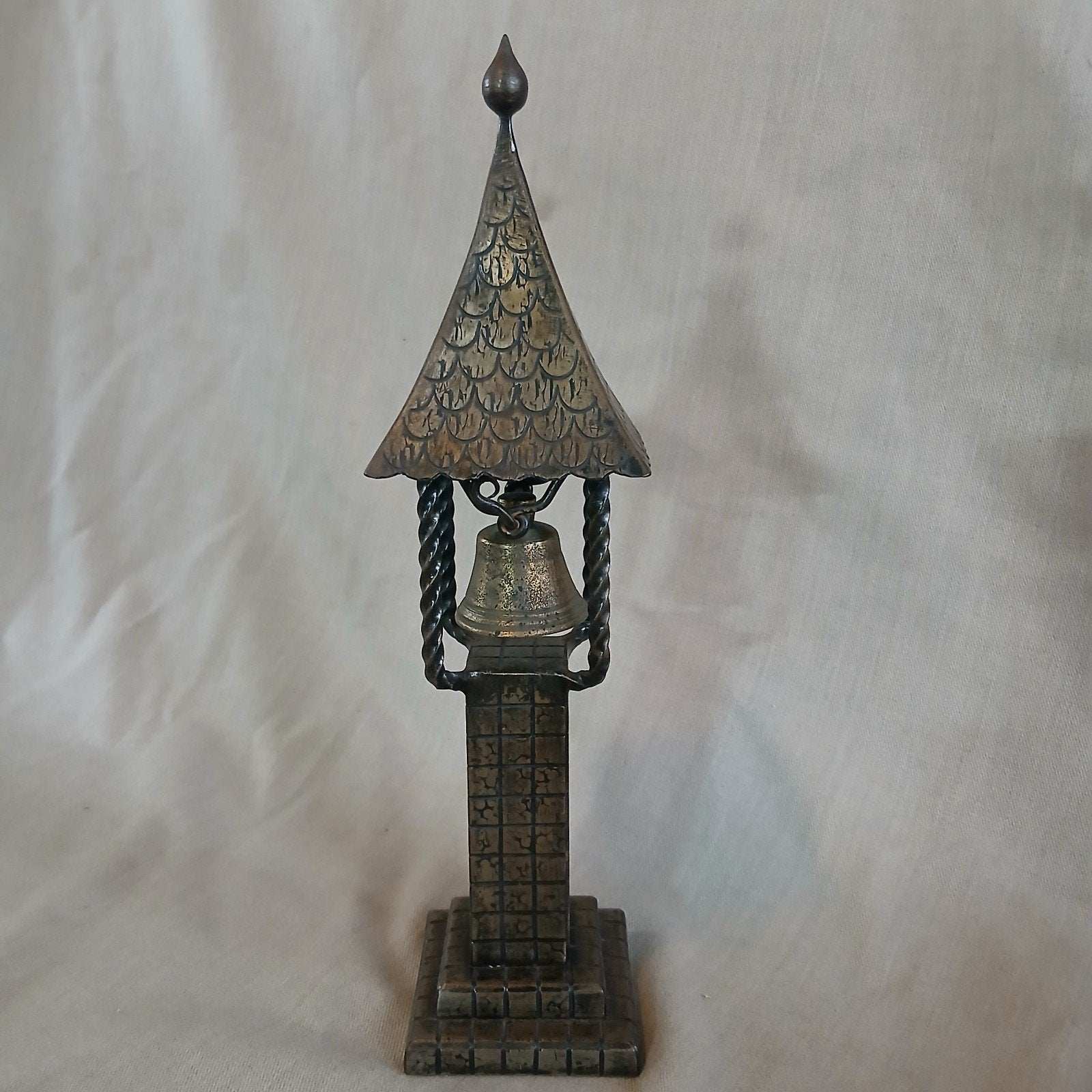 Retro, vintage tafelbel, miniatuur klokkentoren, Ophalen of Verzenden