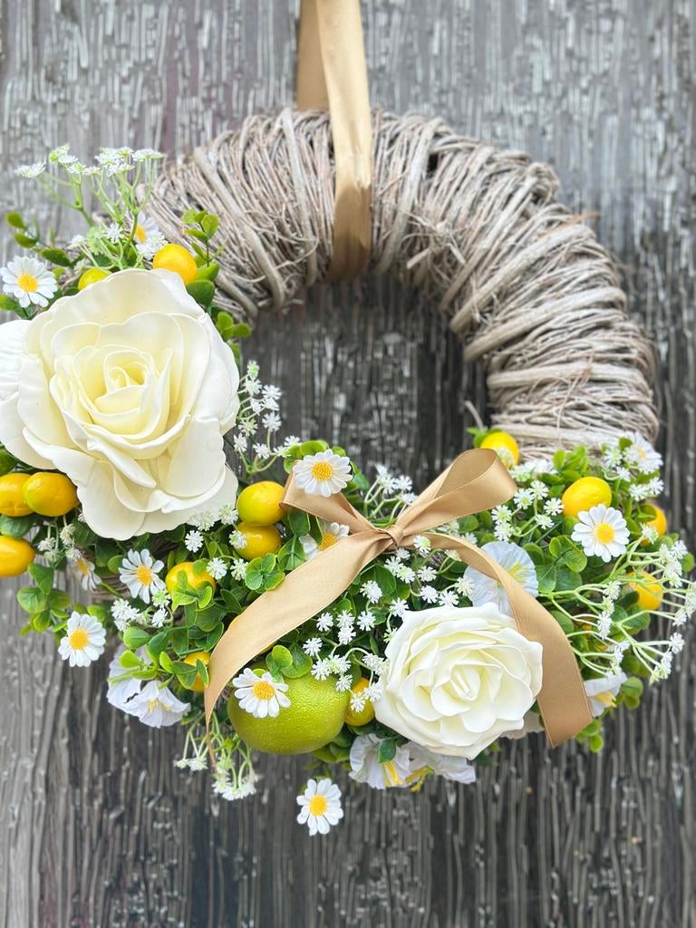 Zomerse Deurkrans - Gezellige Decoratie voor Jouw Deur, Huis en Inrichting, Woonaccessoires | Kransen, Ophalen of Verzenden, Zo goed als nieuw