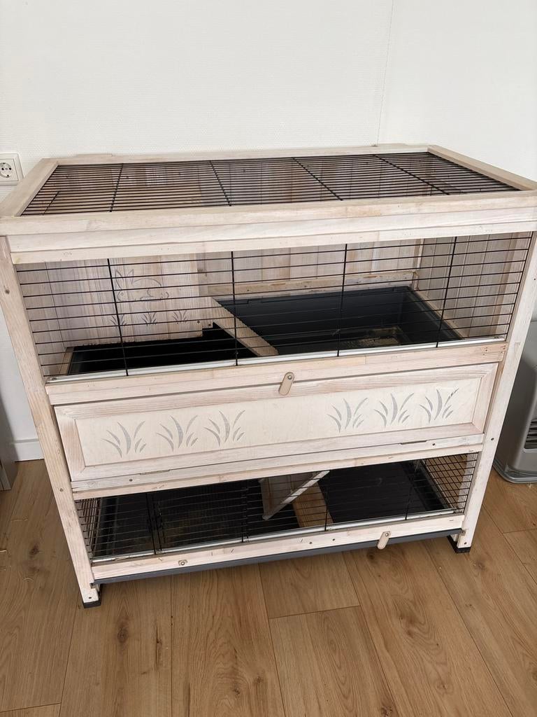 Ferplast Konijnenhok duo White Wash, Dieren en Toebehoren, Knaagdieren en Konijnen | Hokken en Kooien, 110 cm of meer, Ophalen of Verzenden