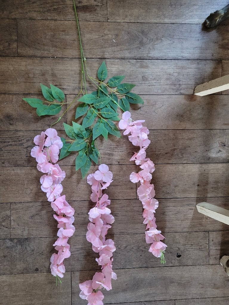 Bloesemtak kunst 1 m lang Wisteria roze p/tak 3.50, Heikant 21 Kaatsheuvel, 100 cm, Belle Vieille Brocante, Nieuw