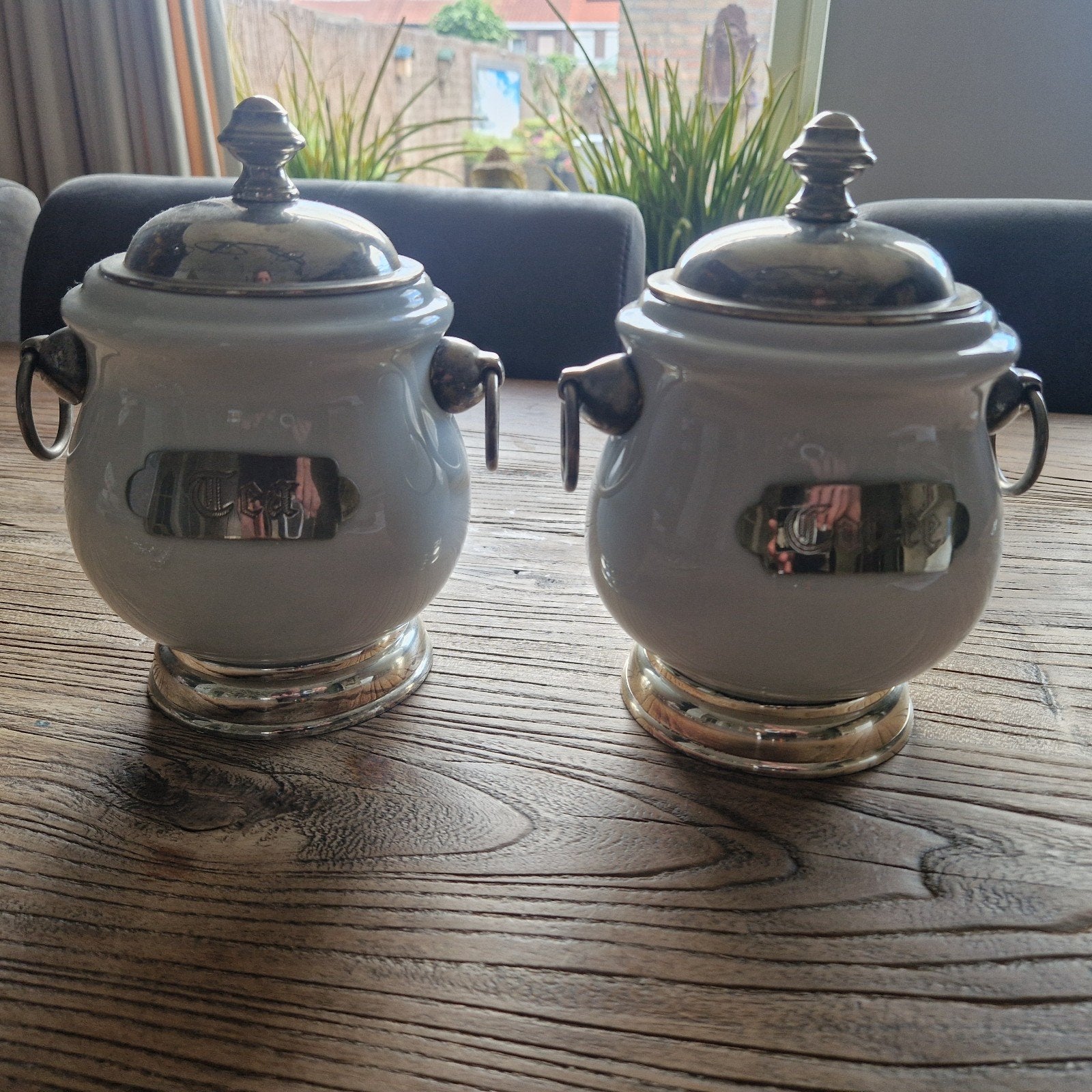 Antieke koffie en thee bewaar pot keramiek, Ophalen of Verzenden