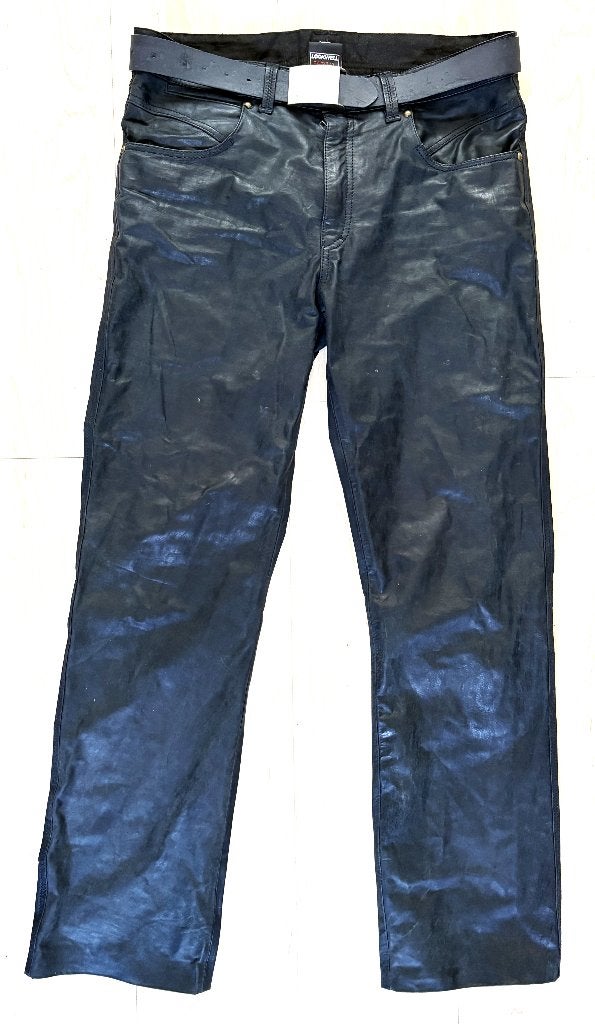 leren broek maat 54, Kleding | Heren, Broeken en Pantalons, Zo goed als nieuw, Maat 52/54 (L), Zwart, Ophalen of Verzenden