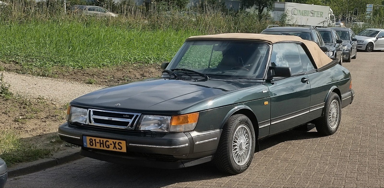 Saab 900 Turbo 2.0 16 S Cabrio U9 1991 Groen, Auto's, Saab, Voorwielaandrijving, 1280 kg, 4 cilinders, Cabriolet