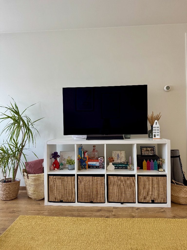 Ikea Kallax including 4x Gnabbas boxes, Ophalen, Gebruikt, Simple and versatile design, 100 tot 150 cm