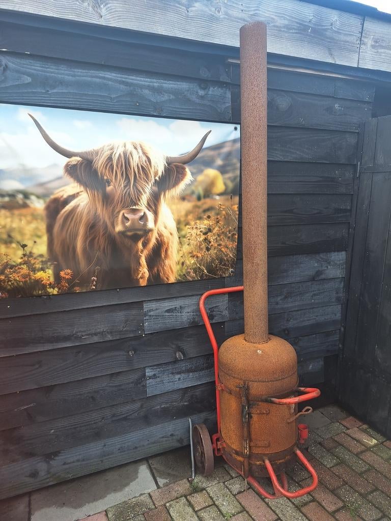 Robuuste buitenkachel / terraskachel op wielen, Ophalen