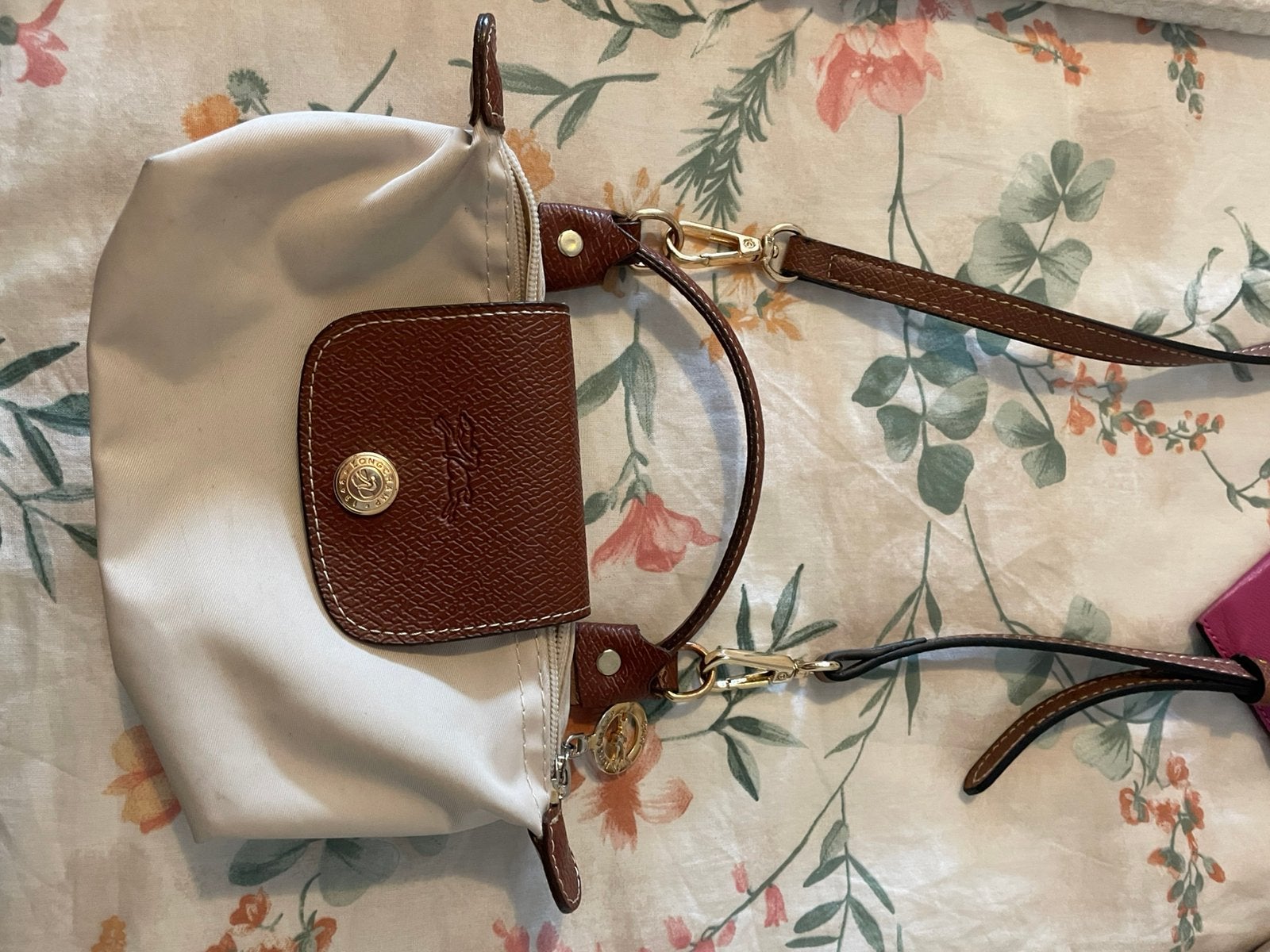 Longchamp mini beige, Ophalen of Verzenden, Zo goed als nieuw, Beige, Handtas