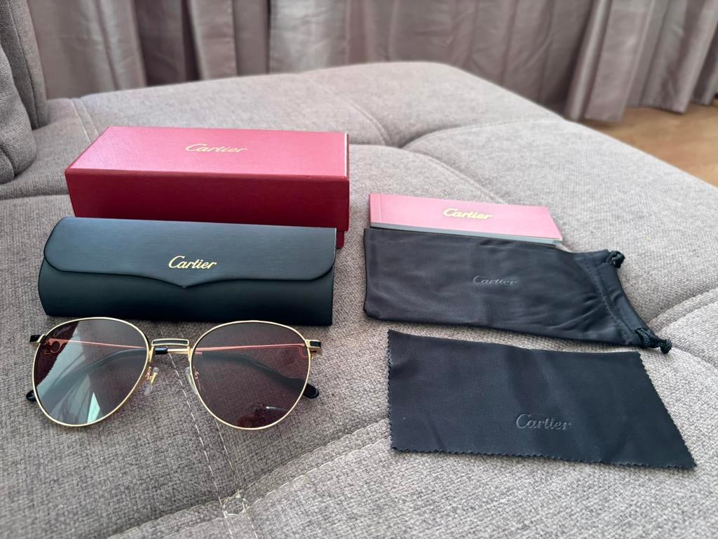 Cartier CT0335S Gold/Brown, Overige merken, Zonnebril, Bruin, Nieuw