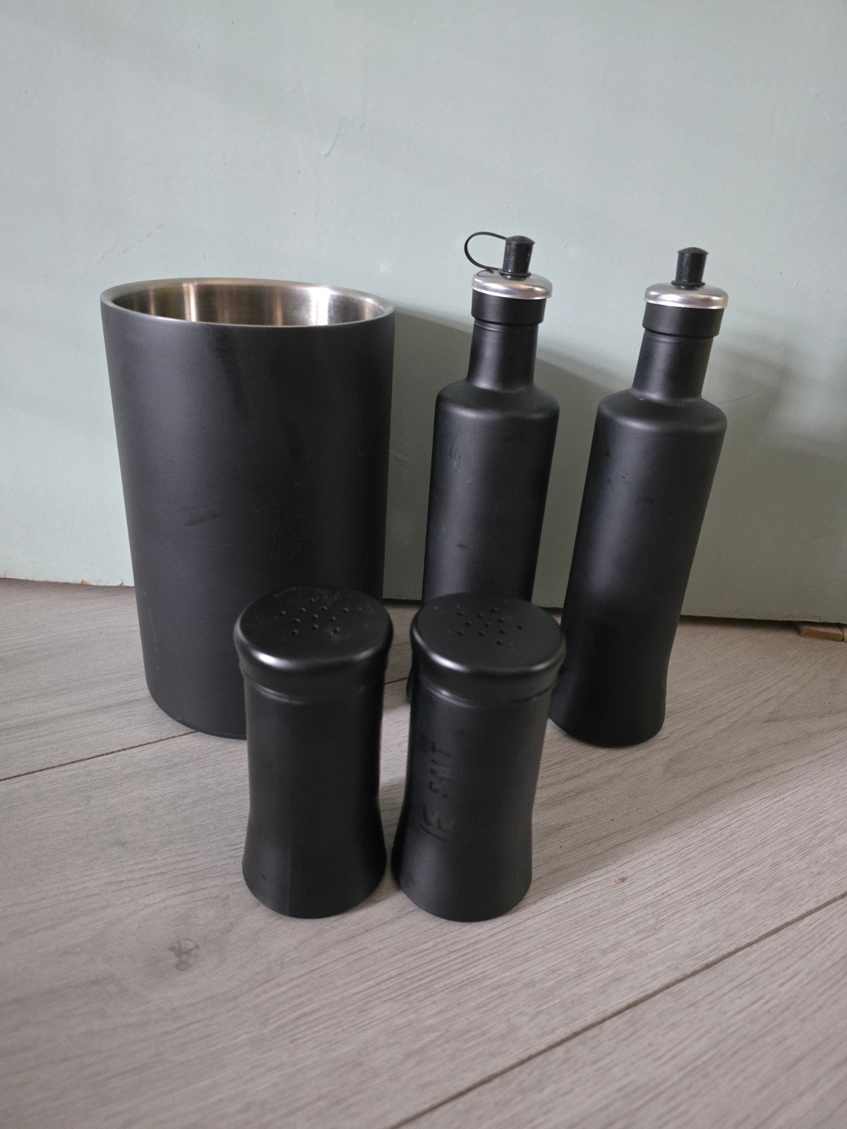 Zwart Keukenset, Flessenkoeler, Gebruikt, Ophalen of Verzenden, Zwart