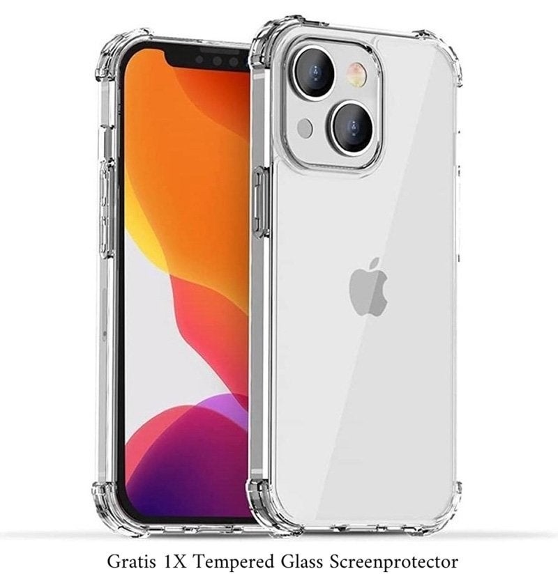 Telefoonhoesje voor iPhone 15 incl gratis screenprotector, IPhone 15, Verzenden, Frontje of Cover, Nieuw