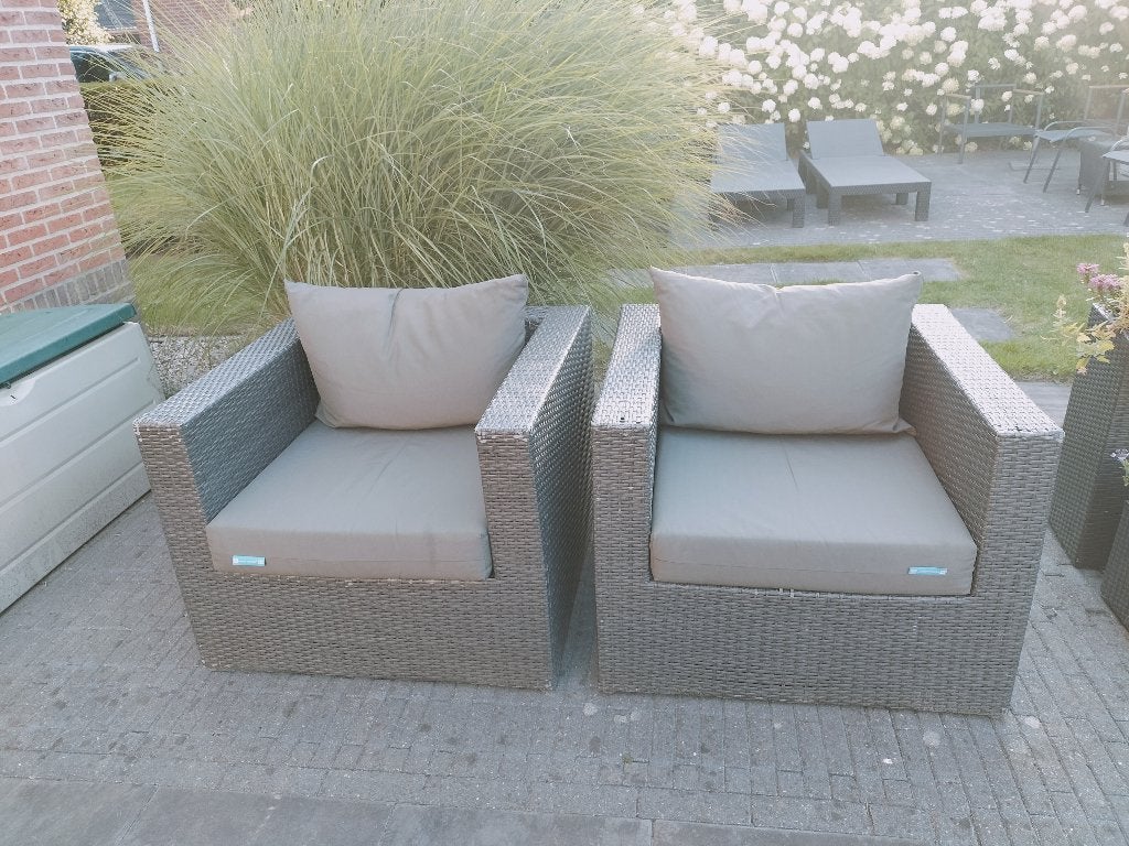 Twee loungestoelen tuin, Gebruikt, Loungeset, Wicker, Stoel