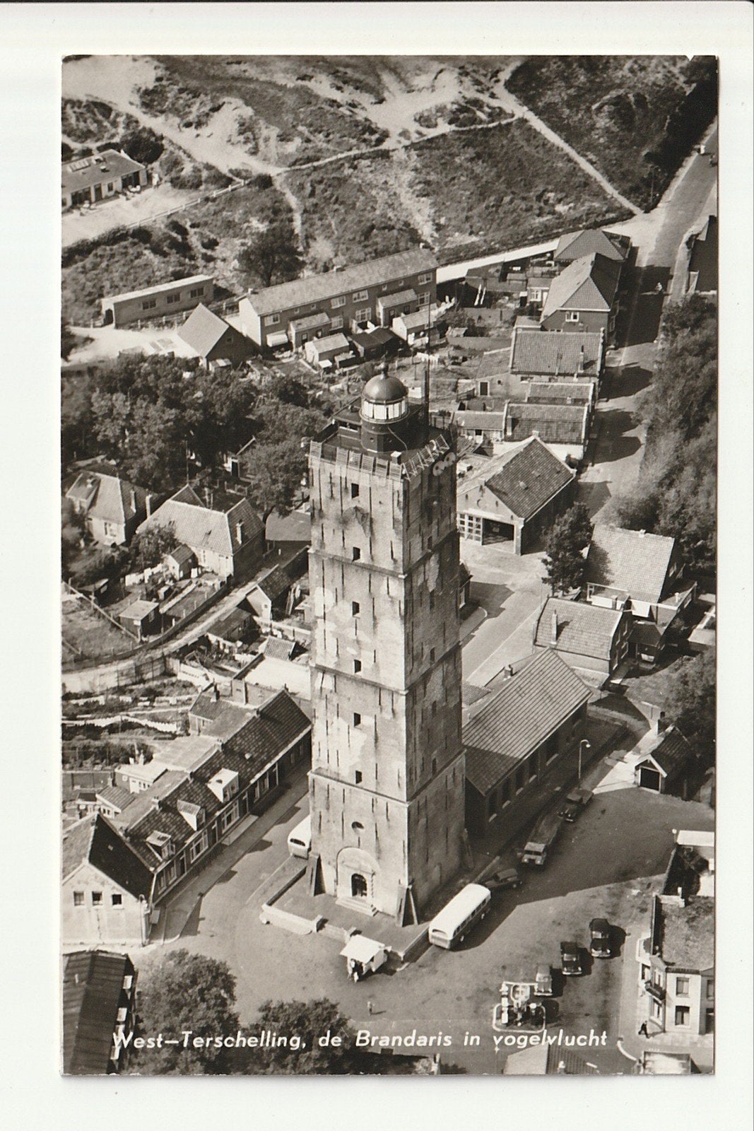 WEST TERSCHELLING BRANDARIS IN VOGELVLUCHT AUTOBUS J. CUPIDO, Ophalen of Verzenden, 1960 tot 1980, Gelopen, Waddeneilanden