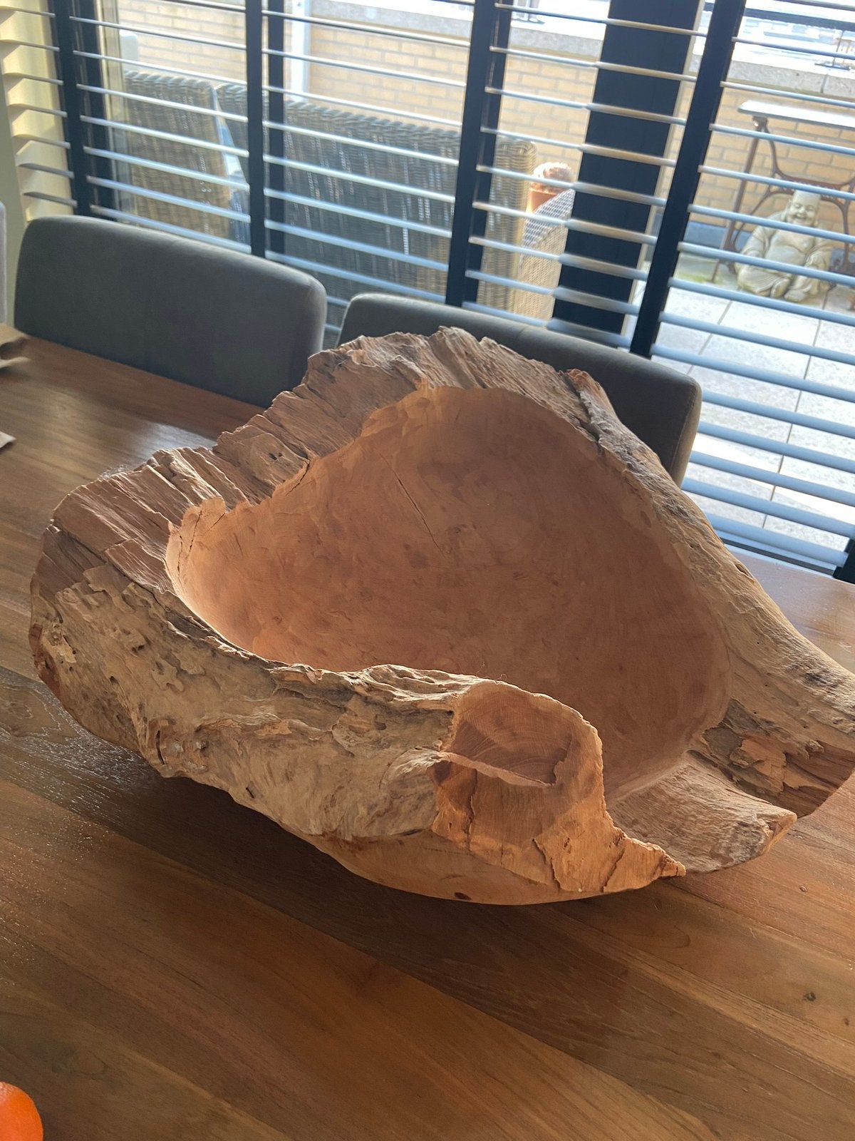 Grote schaal ( Teak ), Ophalen, Rond, Hout