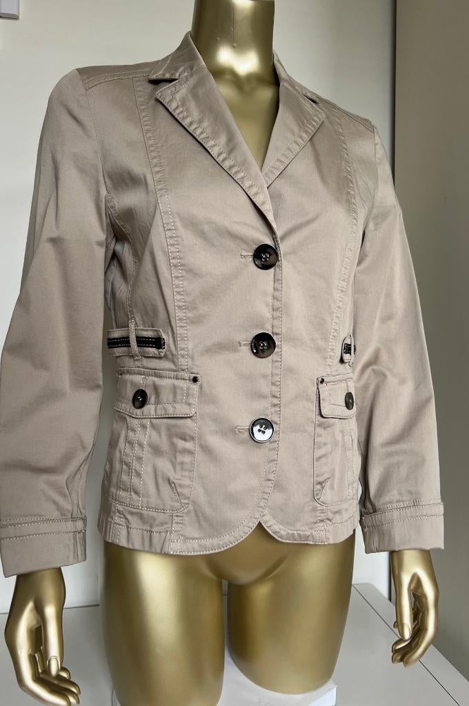 Khaki, beige blazer, ongevoerd jasje, Gerry Weber, mt. 38, Maat 38/40 (M), Beige, Ophalen of Verzenden, Zo goed als nieuw
