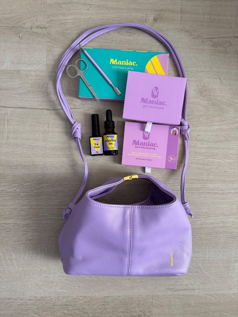 Maniac Nails gellak manicure sticker starterset lila clutch, Sieraden, Tassen en Uiterlijk, Overige kleuren, Verzenden, Nieuw