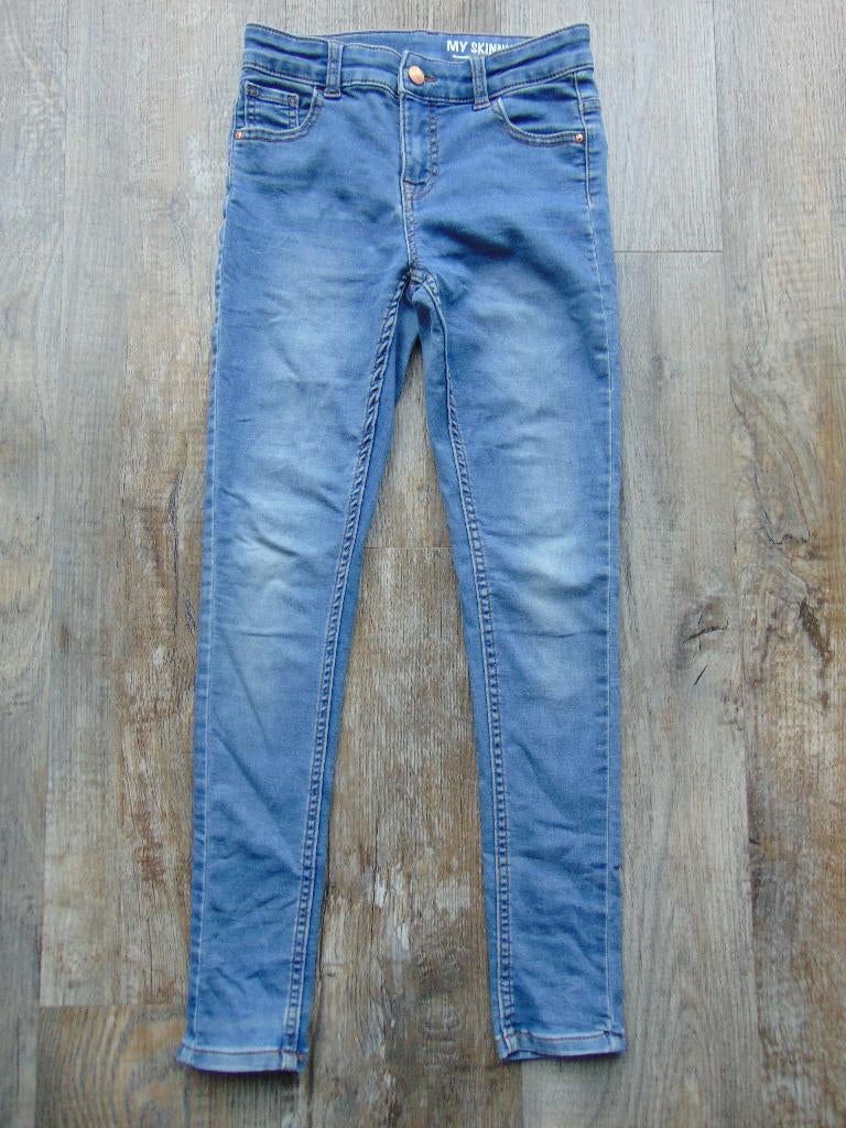Hema lange broek blauw spijkerbroek maat 146 my skinny fit, Broek, Meisje, Ophalen of Verzenden, Zo goed als nieuw