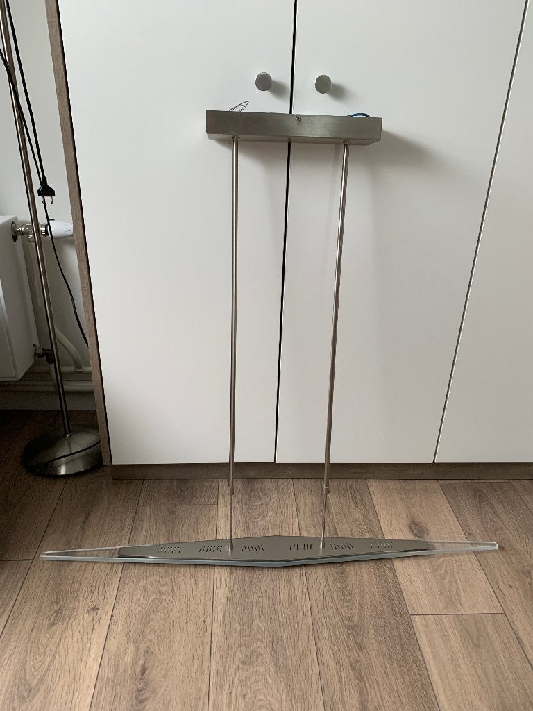 RVS Plafondlamp / hanglamp te koop!, Ophalen, Gebruikt, Glas