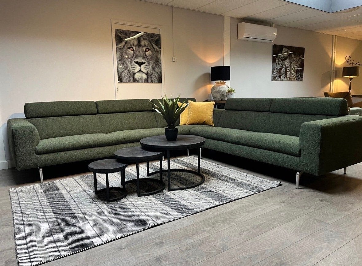 Leolux Horatio Hoekbank Ploegstof Monza, Verzenden, Hoekbank, 300 cm of meer, 75 tot 100 cm