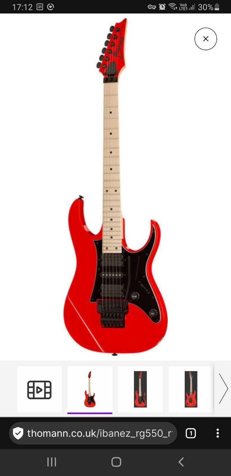 Ibanez RG550 RFR Genesis Collection Elektrische Gitaar, Ophalen of Verzenden, Zo goed als nieuw, Solid body, Ibanez