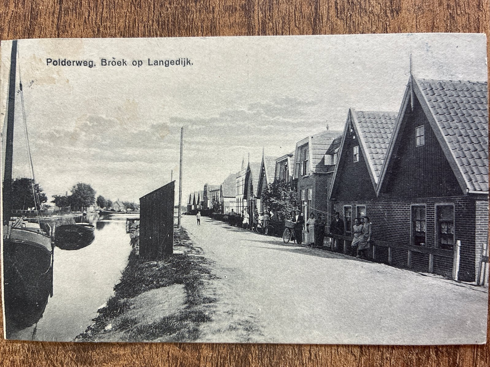 Oude Ansichtkaart Polderweg Broek op Langedijk 1924, Verzamelen, Ansichtkaarten | Nederland, Gelopen, Noord-Holland, 1920 tot 1940