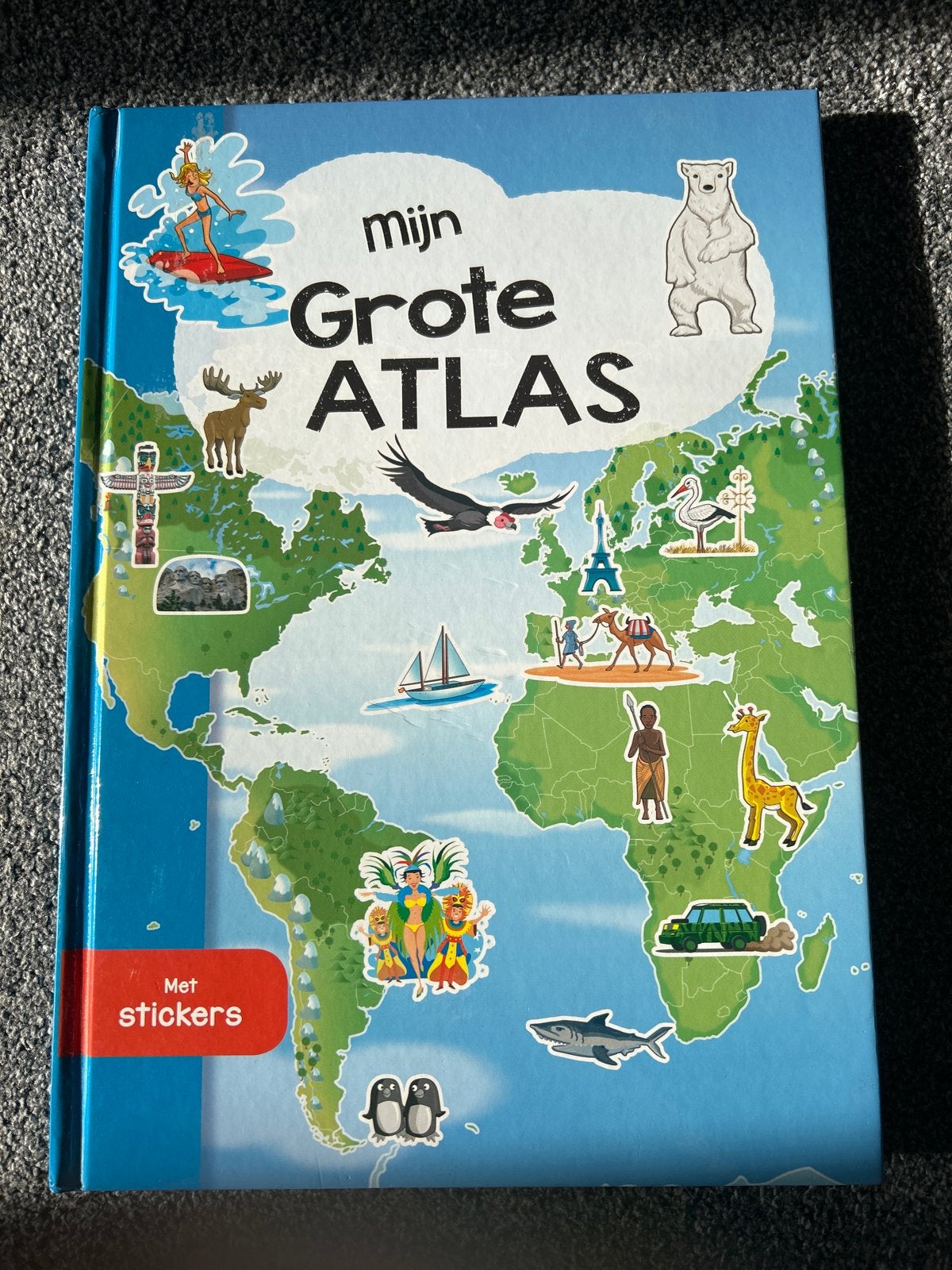 Mijn Grote Atlas - Kinderatlas met stickers, Overige atlassen, 2000 tot heden, Nieuw, Ophalen of Verzenden