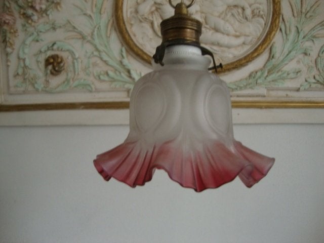 Oud glazen hanglampje (rokje) nr. 35, Ophalen of Verzenden