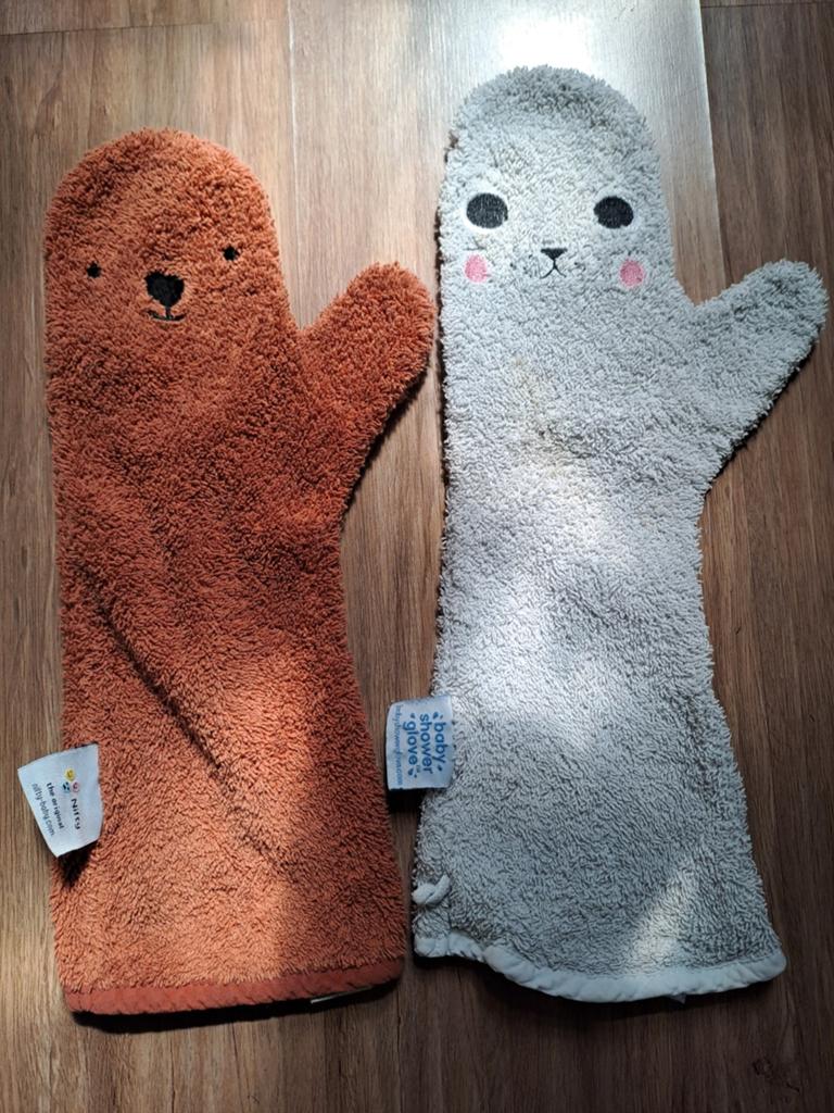 Nifty Baby Douchehandschoenen - Beer en Zeehond, Ophalen of Verzenden, Gebruikt, Overige typen, Overige merken