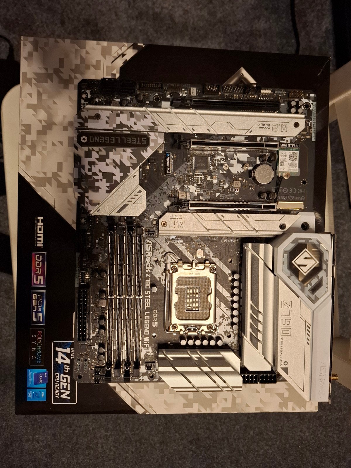 ASRock Z790 Steel Legend WiFi DDR5 Moederbord, Ophalen, LGA 1700, Zo goed als nieuw, ATX