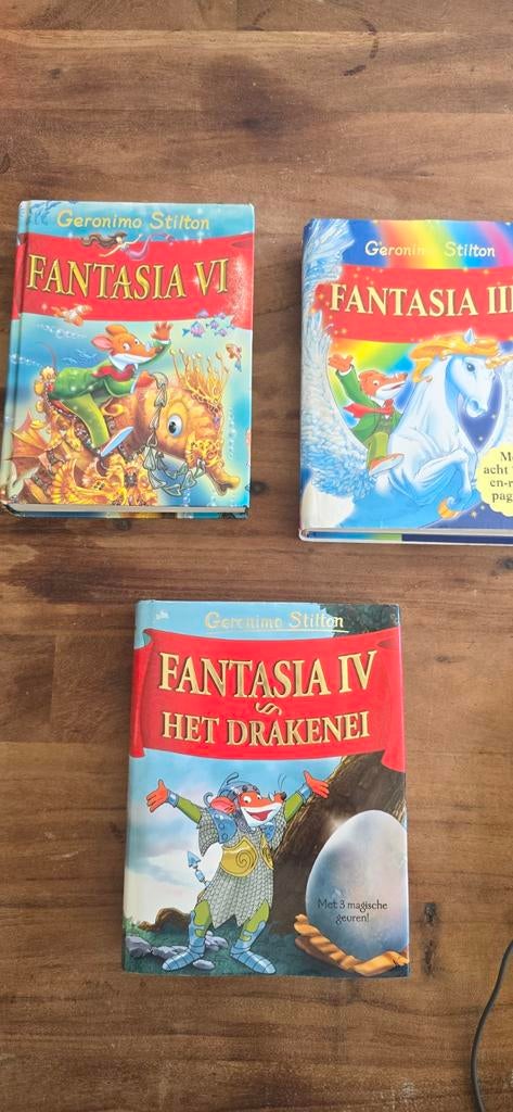 3 Geronimo Stilton Fantasia boeken (III, IV, VI), Ophalen of Verzenden, Gelezen, Geronimo Stilton, Fictie algemeen