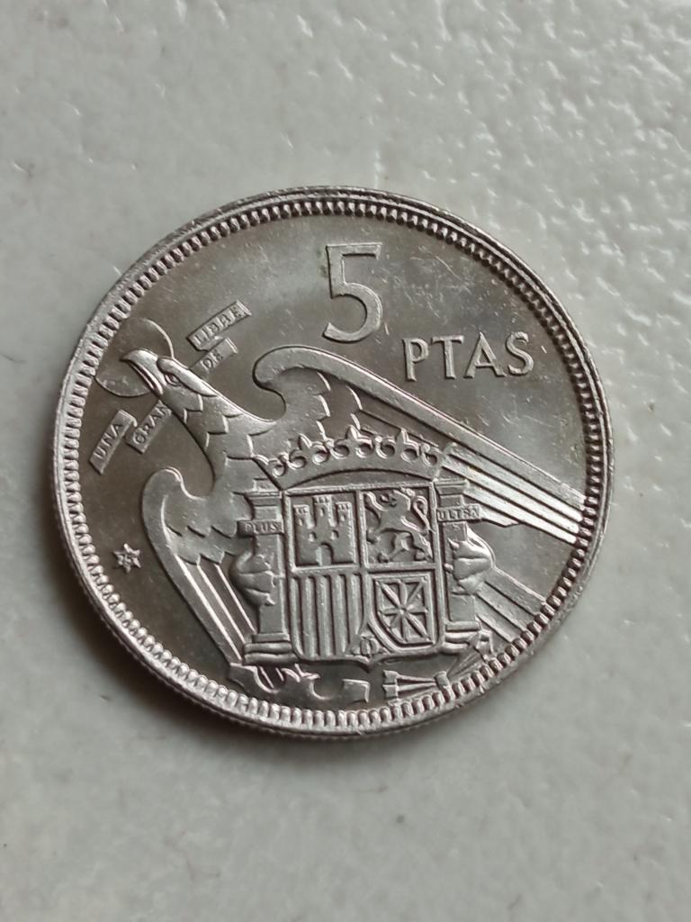 Spanje 5 peseta 1975., Ophalen of Verzenden, Overige landen, Losse munt