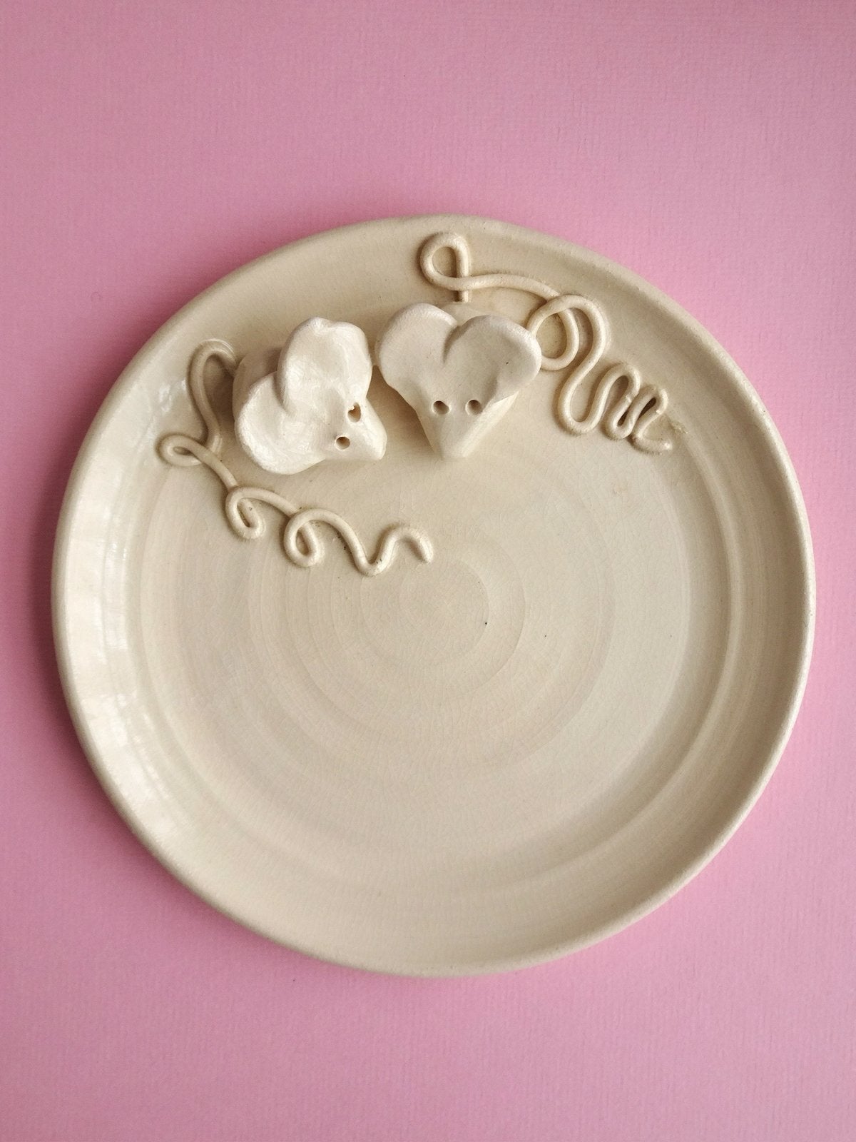 Vintage 70s keramiek schaal schaaltje muis muizen kaas creme, Ophalen