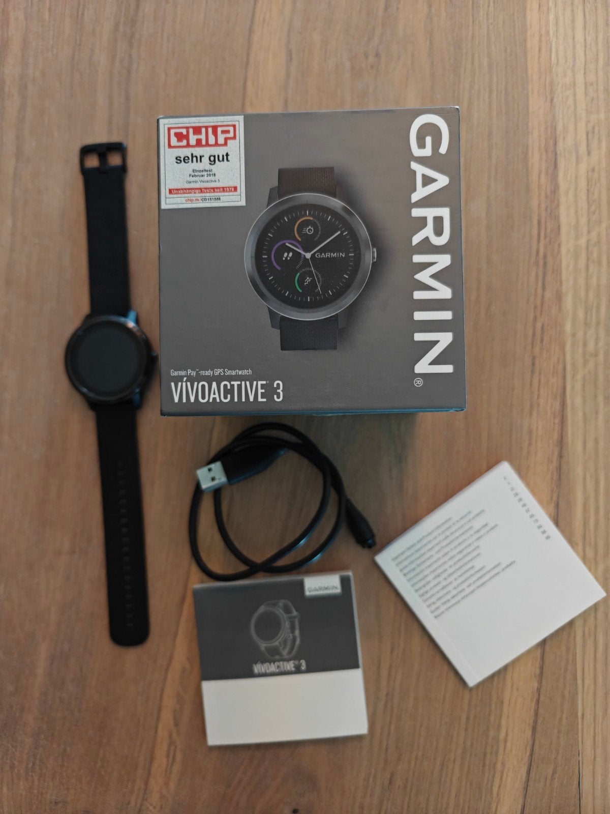 Garmin Vivoactive 3, Sieraden, Tassen en Uiterlijk, Smartwatches, GARMIN, Gebruikt, Zwart, Ophalen of Verzenden