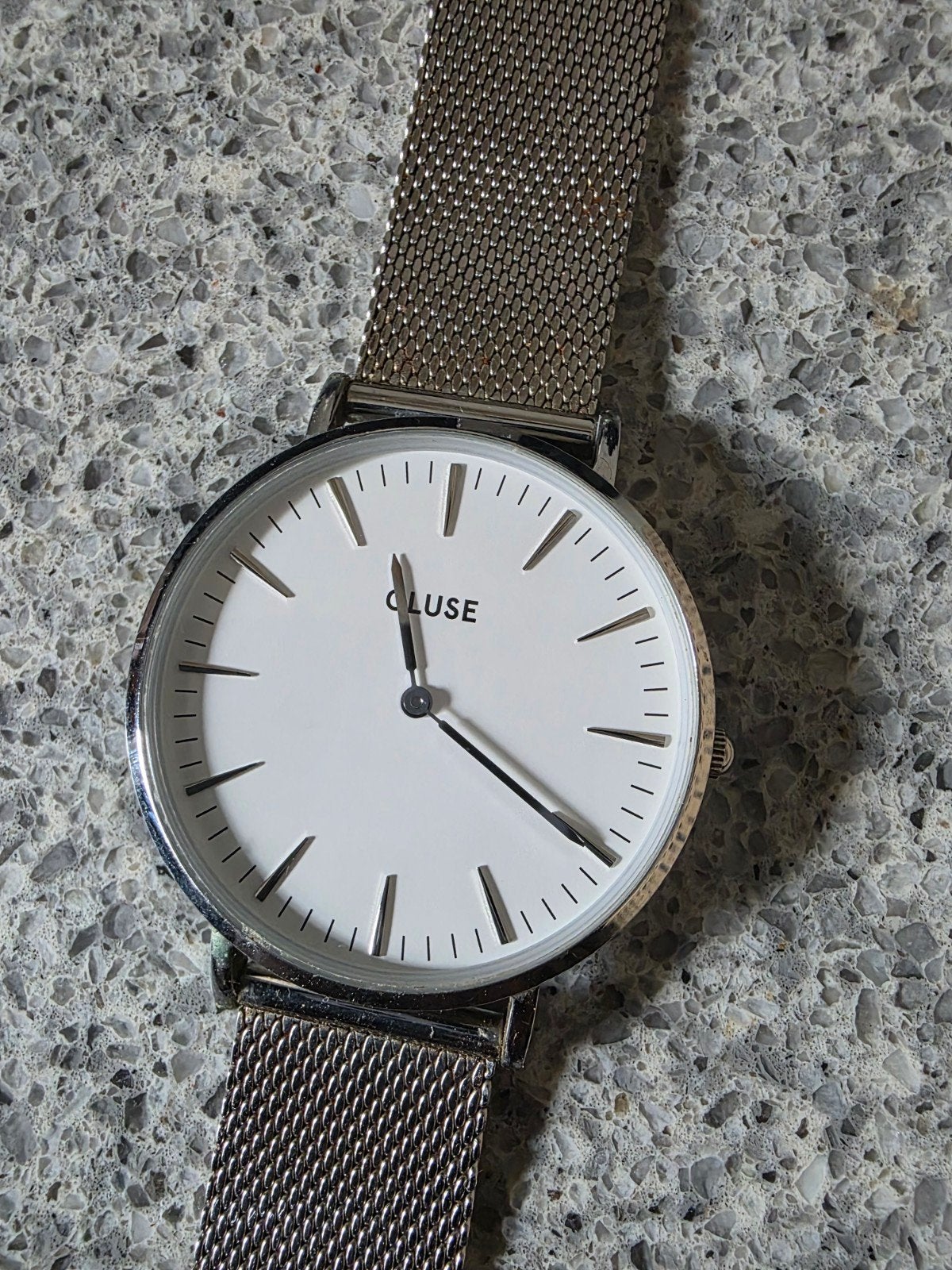 Cluse horloge zilverkleurig met mesh bandje, Ophalen of Verzenden