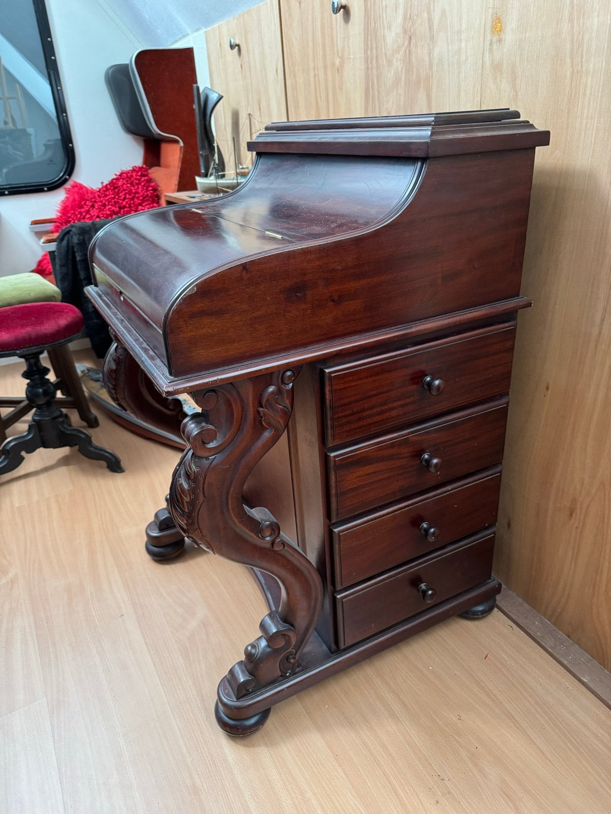 Antiek Rolluik Bureau Mahoniehout - 103x60x60 cm, Ophalen