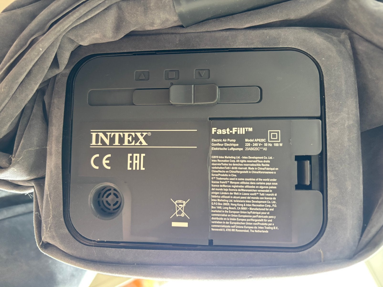 Intex FastFill 2-persoons luchtbed 150x200 cm, ca 45 cm hoog, Ophalen, Zo goed als nieuw