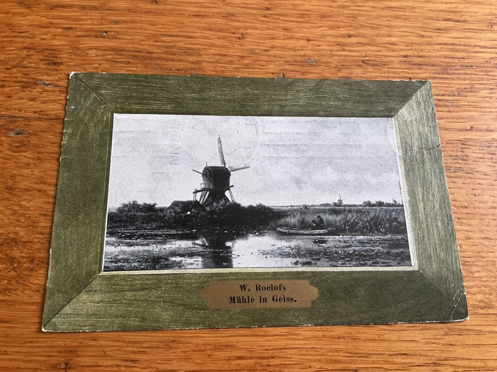 V573 reproductie schilderij molen molens, Ophalen of Verzenden, 1980 tot heden, Zuid-Holland